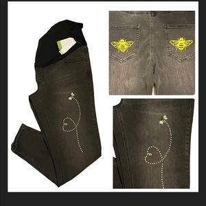 Refashioned Time and Tru’s Maternity Dark Gray Skinny Jeans Size Large